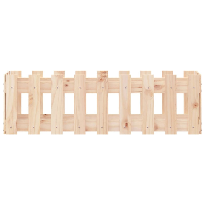 vidaXL tömör fenyőfa kerti magaságyás kerítéssel 100 x 30 x 30 cm