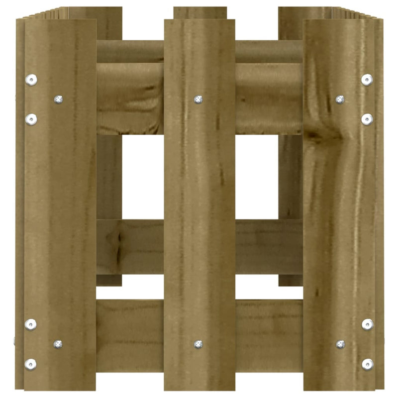 vidaXL impregnált fenyőfa kerti magaságyás kerítéssel 100 x 30 x 30 cm