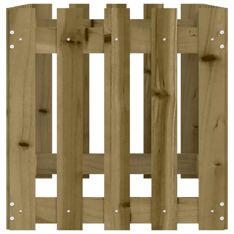 vidaXL impregnált fenyőfa kerti magaságyás kerítéssel 100x50x50 cm