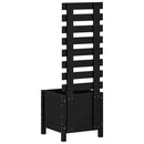 vidaXL fekete tömör fenyő kerti növénytartó állvánnyal 39x39,5x114 cm