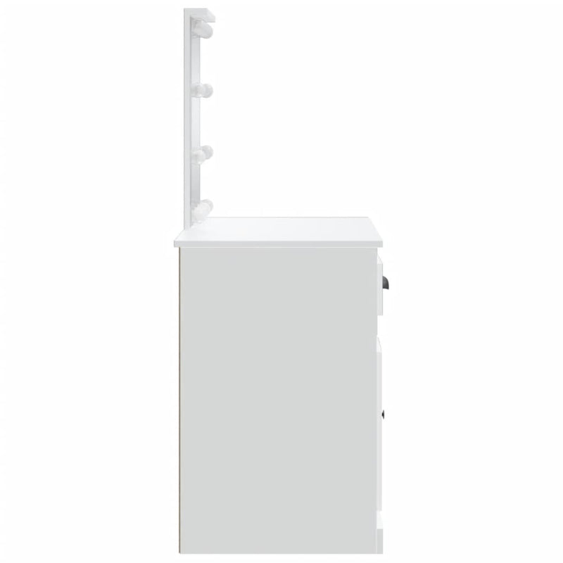 vidaXL fehér fésülködőasztal LED-lámpákkal 90x42x132,5 cm