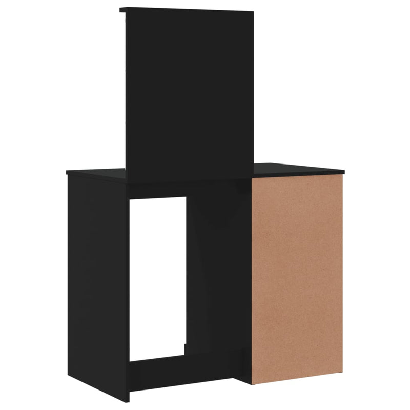 vidaXL fekete fésülködőasztal LED-lámpákkal 130 x 50 x 132,5 cm