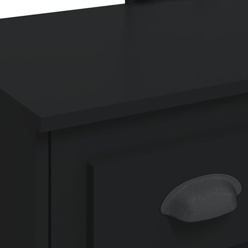 vidaXL fekete fésülködőasztal LED-lámpákkal 130 x 50 x 132,5 cm