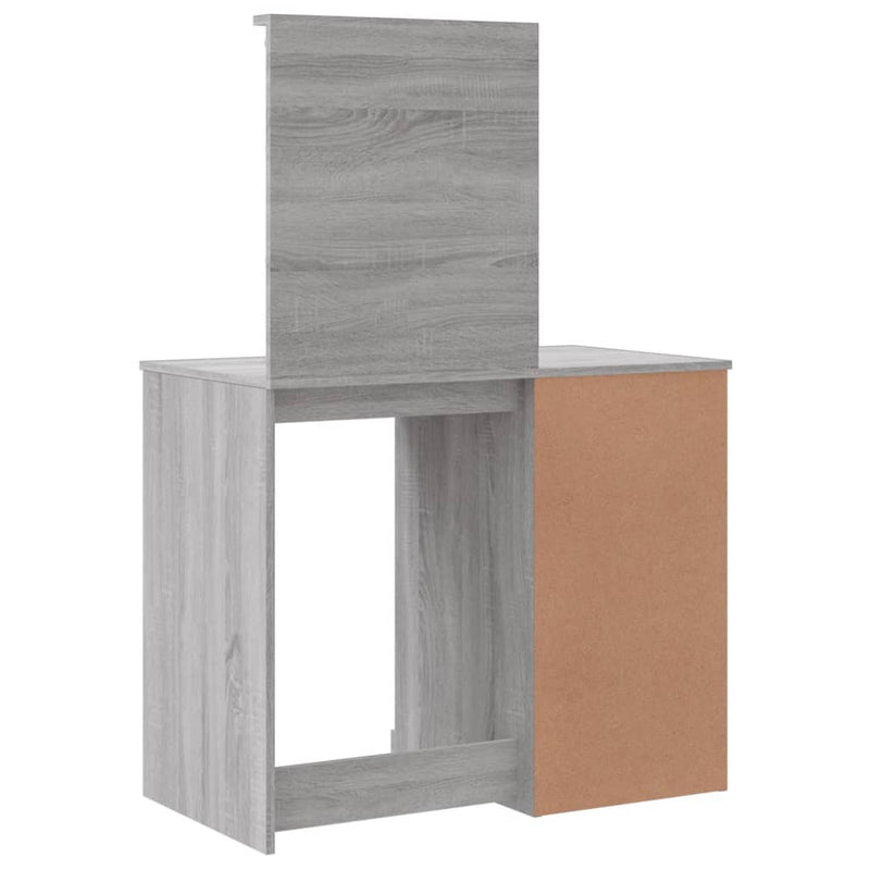 vidaXL szürke sonoma fésülködőasztal LED-lámpákkal 90x42x132,5 cm