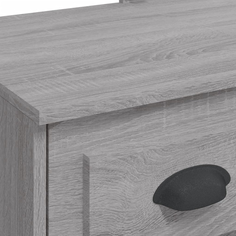 vidaXL szürke sonoma fésülködőasztal LED-lámpákkal 90x42x132,5 cm