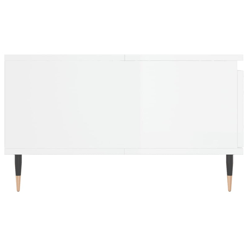 vidaXL magasfényű fehér szerelt fa dohányzóasztal 90 x 60 x 35 cm