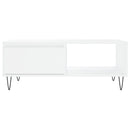 vidaXL fehér szerelt fa dohányzóasztal 90 x 60 x 35 cm