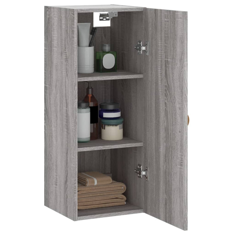 vidaXL szürke sonoma színű fali szekrény 34,5 x 34 x 90 cm