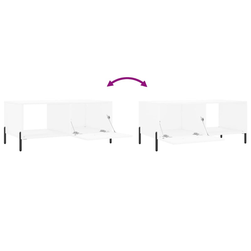 vidaXL fehér szerelt fa dohányzóasztal 90 x 50 x 40 cm