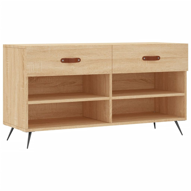 vidaXL sonoma tölgy színű szerelt fa cipőpolc 102x35x55 cm