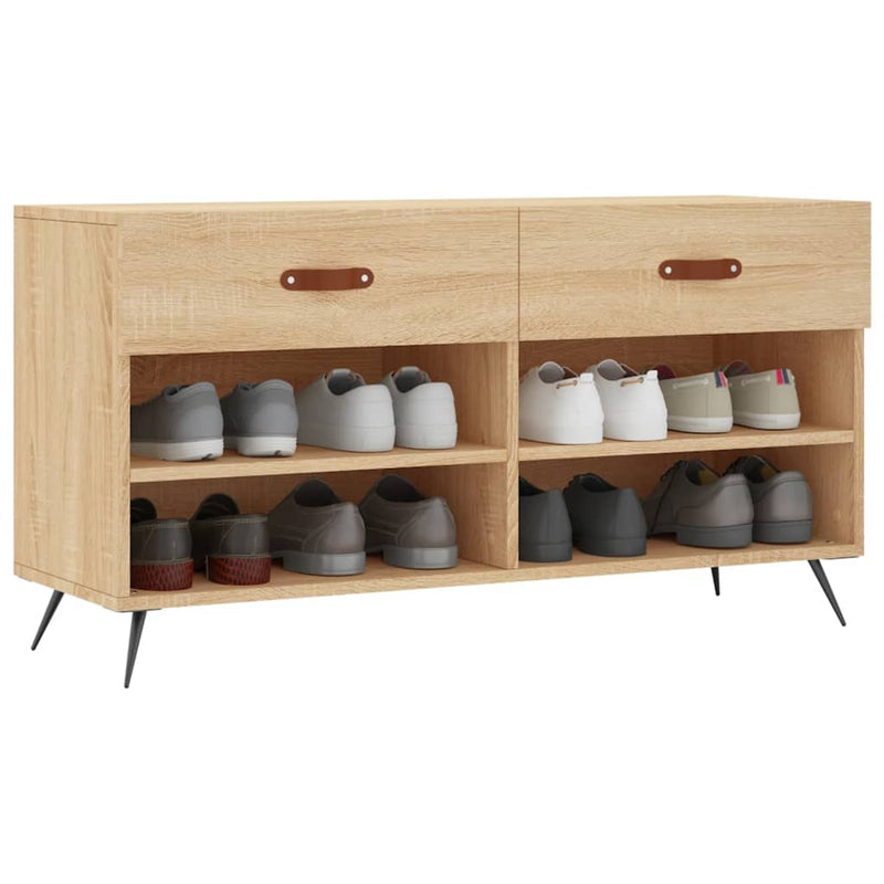 vidaXL sonoma tölgy színű szerelt fa cipőpolc 102x35x55 cm