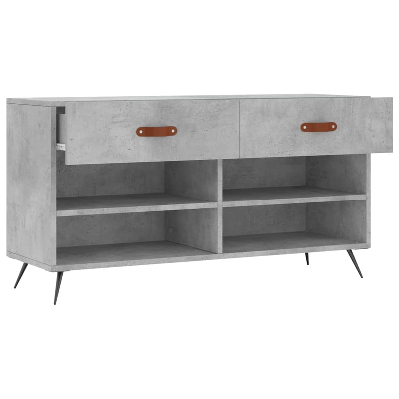 vidaXL betonszürke szerelt fa cipőpolc 102 x 35 x 55 cm