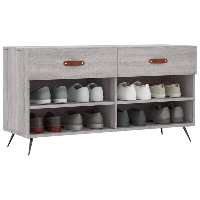 vidaXL szürke sonoma színű szerelt fa cipőpolc 102 x 35 x 55 cm
