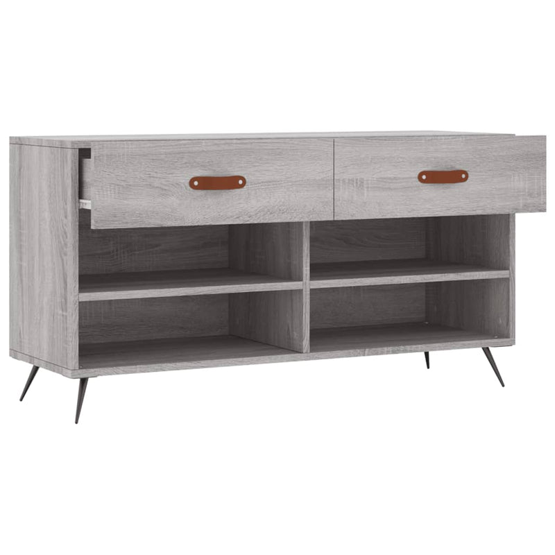 vidaXL szürke sonoma színű szerelt fa cipőpolc 102 x 35 x 55 cm