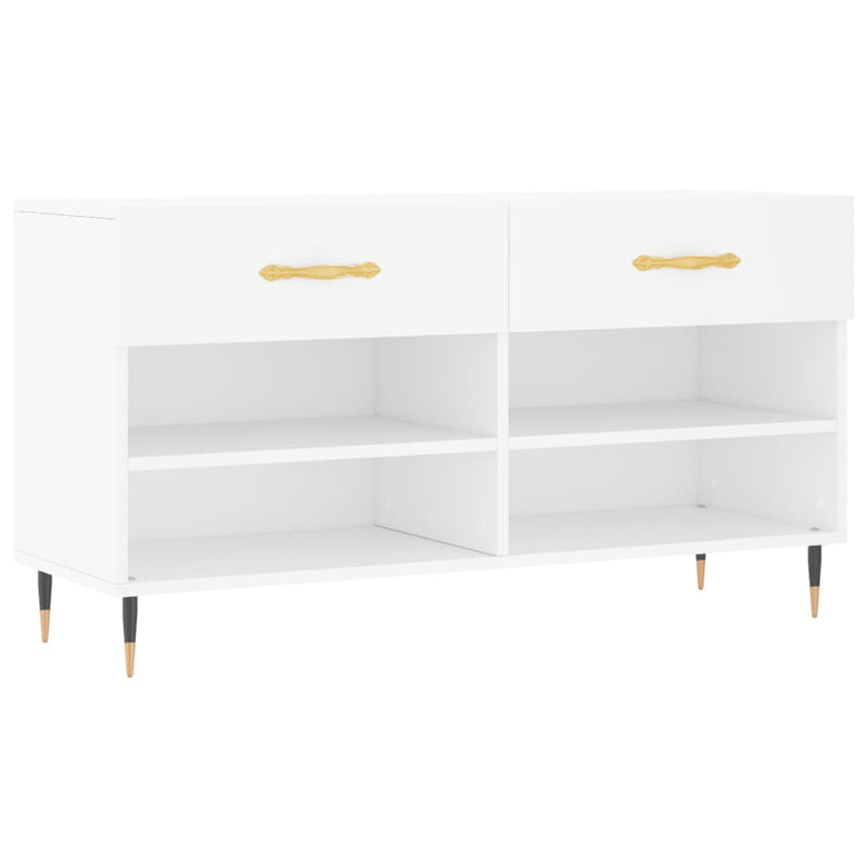 vidaXL fehér szerelt fa cipőpolc 102x35x55 cm