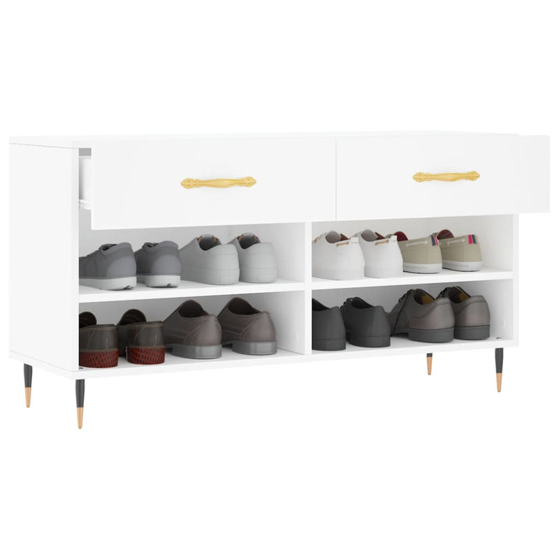 vidaXL fehér szerelt fa cipőpolc 102x35x55 cm