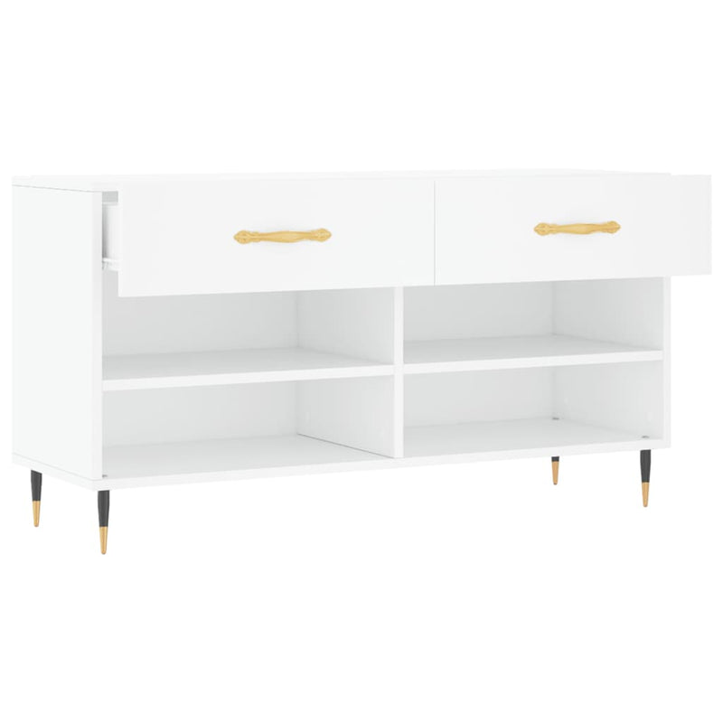 vidaXL fehér szerelt fa cipőpolc 102x35x55 cm