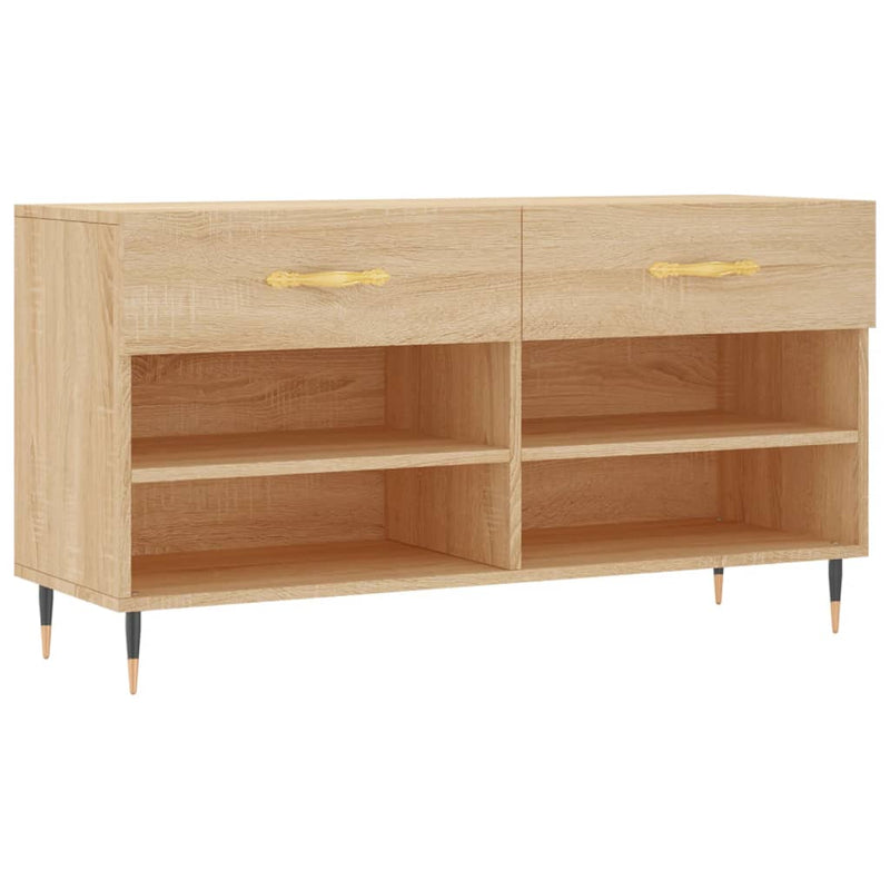 vidaXL sonoma tölgy színű szerelt fa cipőpolc 102x35x55 cm