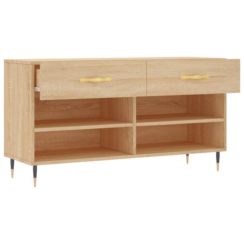 vidaXL sonoma tölgy színű szerelt fa cipőpolc 102x35x55 cm