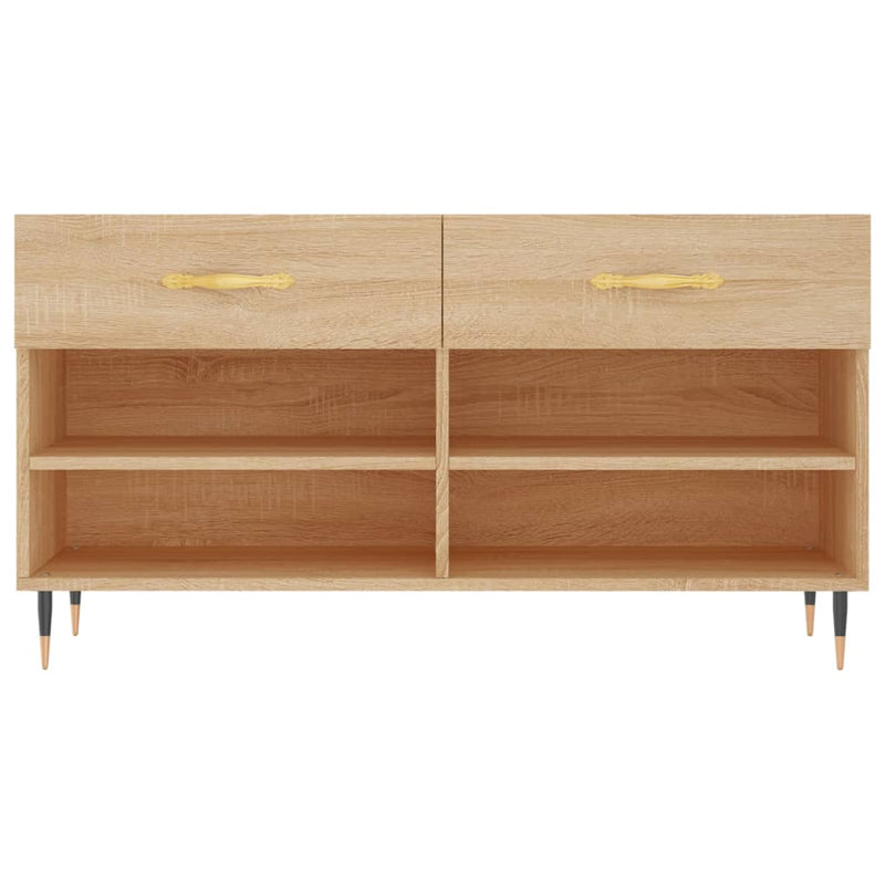 vidaXL sonoma tölgy színű szerelt fa cipőpolc 102x35x55 cm