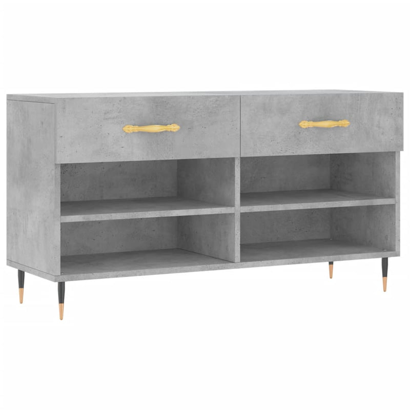 vidaXL betonszürke szerelt fa cipőpolc 102 x 35 x 55 cm