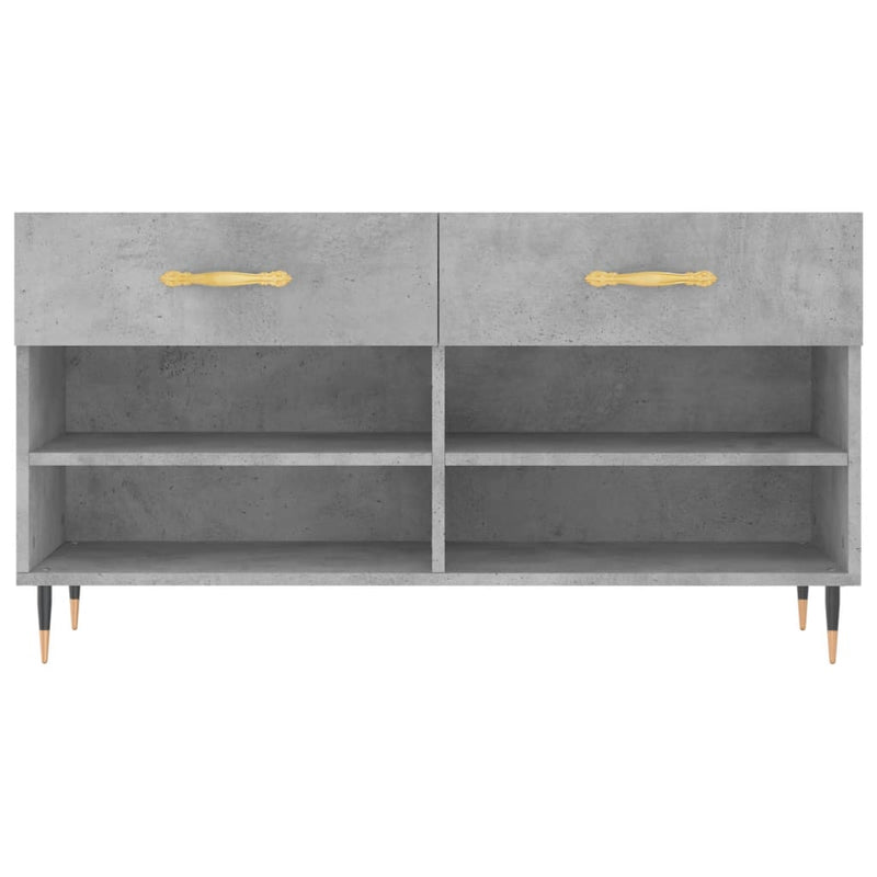 vidaXL betonszürke szerelt fa cipőpolc 102 x 35 x 55 cm