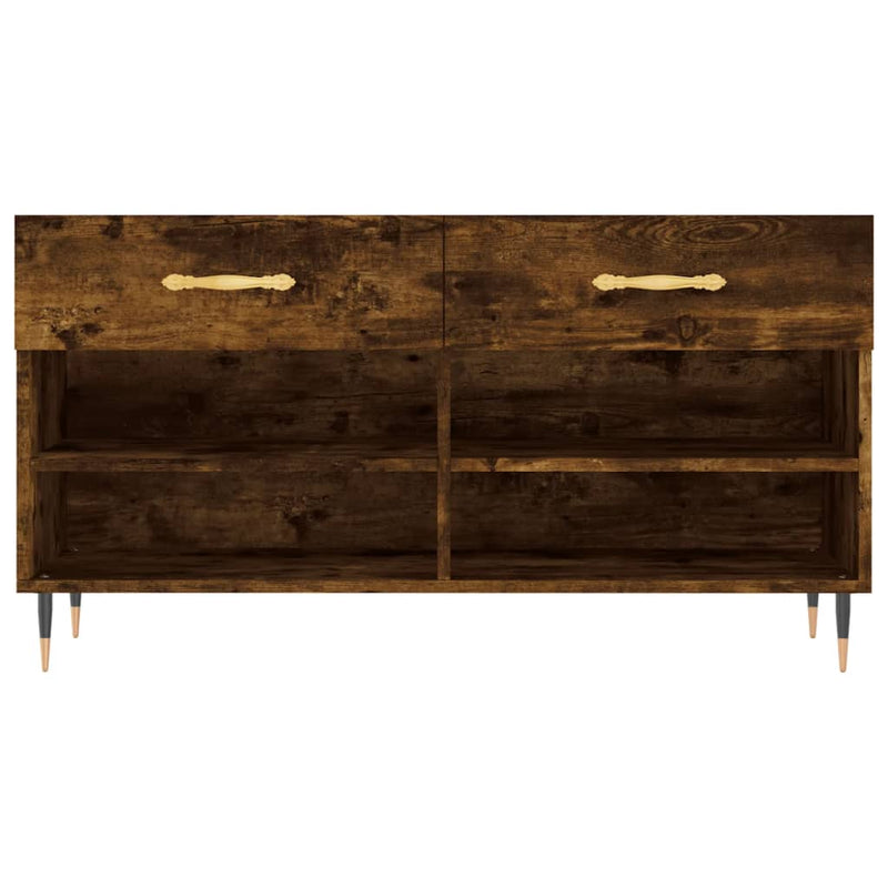 vidaXL füstös tölgy színű szerelt fa cipőpolc 102x35x55 cm