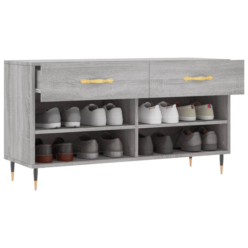 vidaXL szürke sonoma színű szerelt fa cipőpolc 102 x 35 x 55 cm