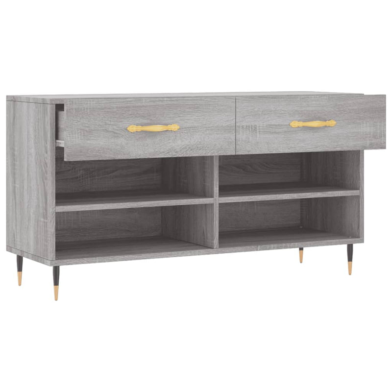 vidaXL szürke sonoma színű szerelt fa cipőpolc 102 x 35 x 55 cm