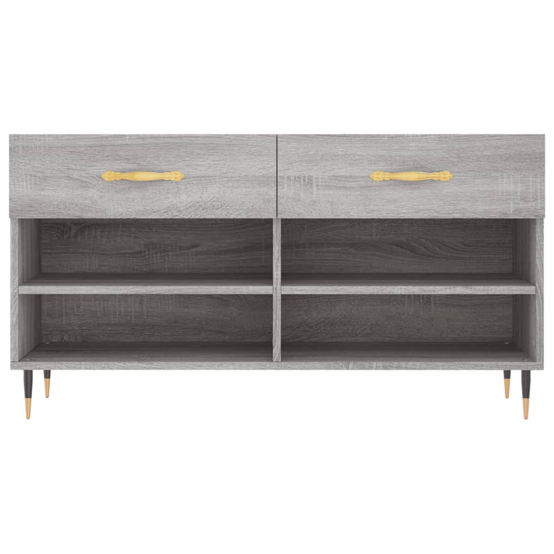 vidaXL szürke sonoma színű szerelt fa cipőpolc 102 x 35 x 55 cm