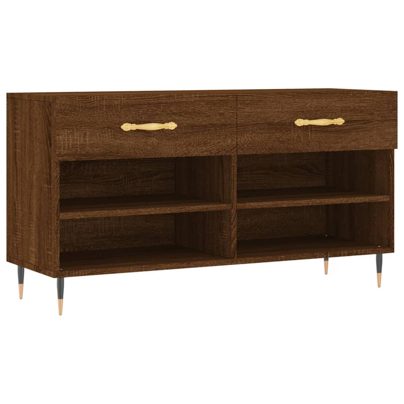 vidaXL barna tölgy színű szerelt fa cipőpolc 102x35x55 cm