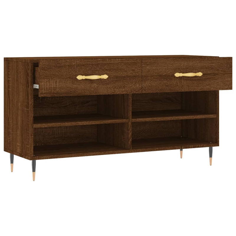 vidaXL barna tölgy színű szerelt fa cipőpolc 102x35x55 cm