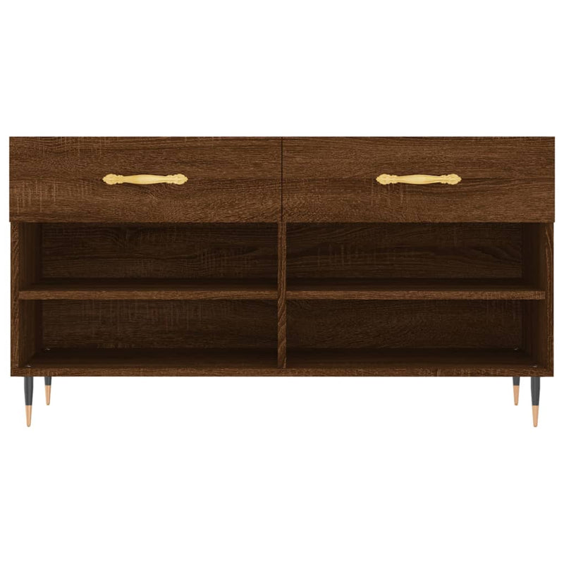vidaXL barna tölgy színű szerelt fa cipőpolc 102x35x55 cm