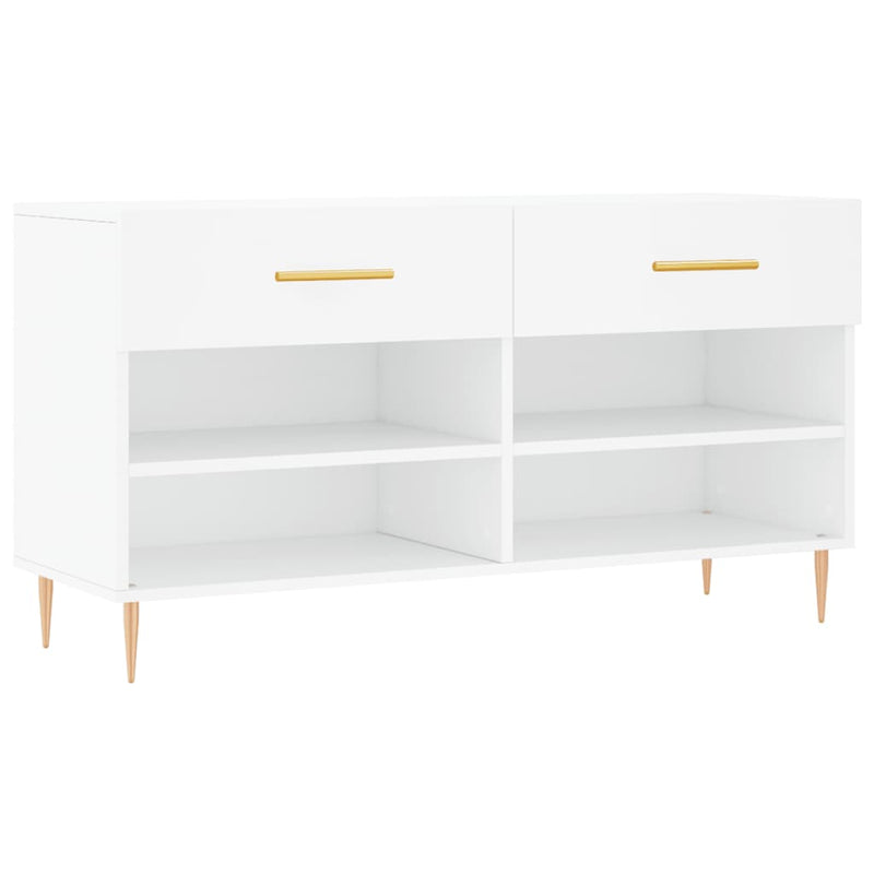 vidaXL fehér szerelt fa cipőpolc 102x35x55 cm