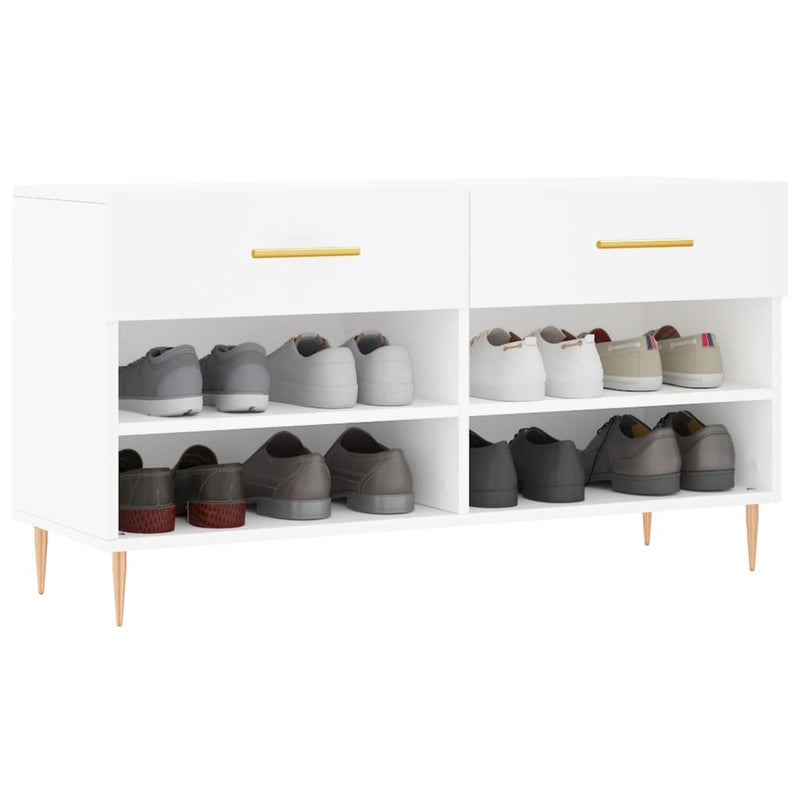 vidaXL fehér szerelt fa cipőpolc 102x35x55 cm
