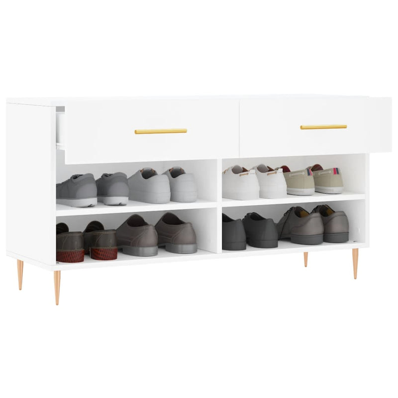 vidaXL fehér szerelt fa cipőpolc 102x35x55 cm