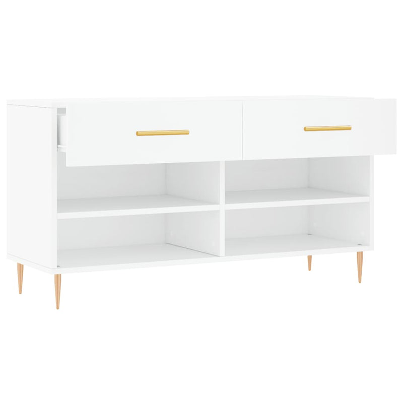 vidaXL fehér szerelt fa cipőpolc 102x35x55 cm