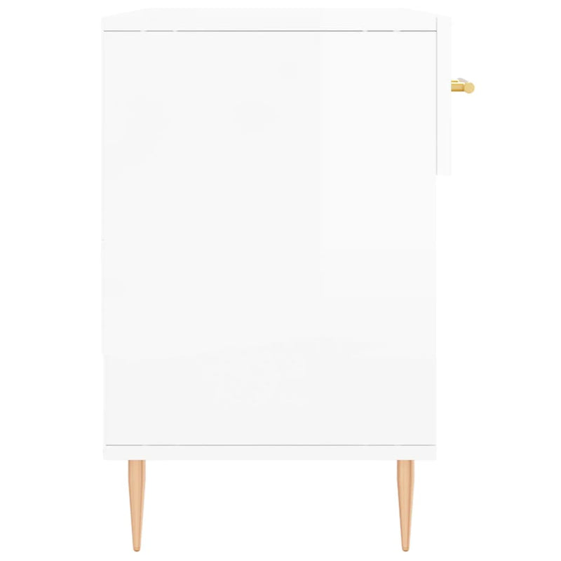 vidaXL magasfényű fehér szerelt fa cipőpolc 102x35x55 cm