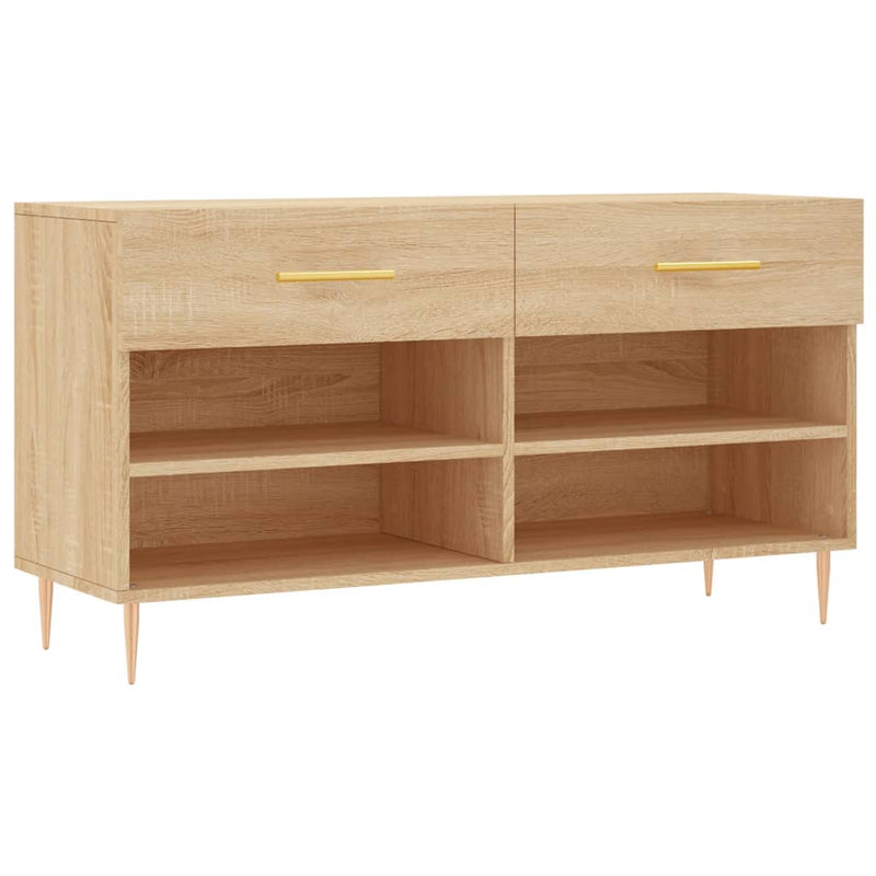 vidaXL sonoma tölgy színű szerelt fa cipőpolc 102x35x55 cm