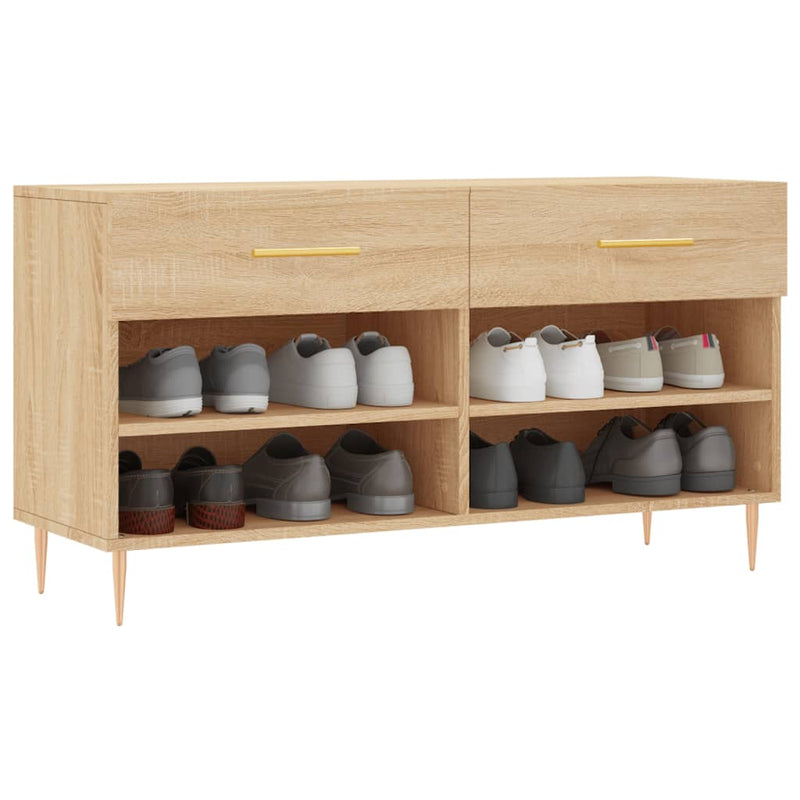 vidaXL sonoma tölgy színű szerelt fa cipőpolc 102x35x55 cm