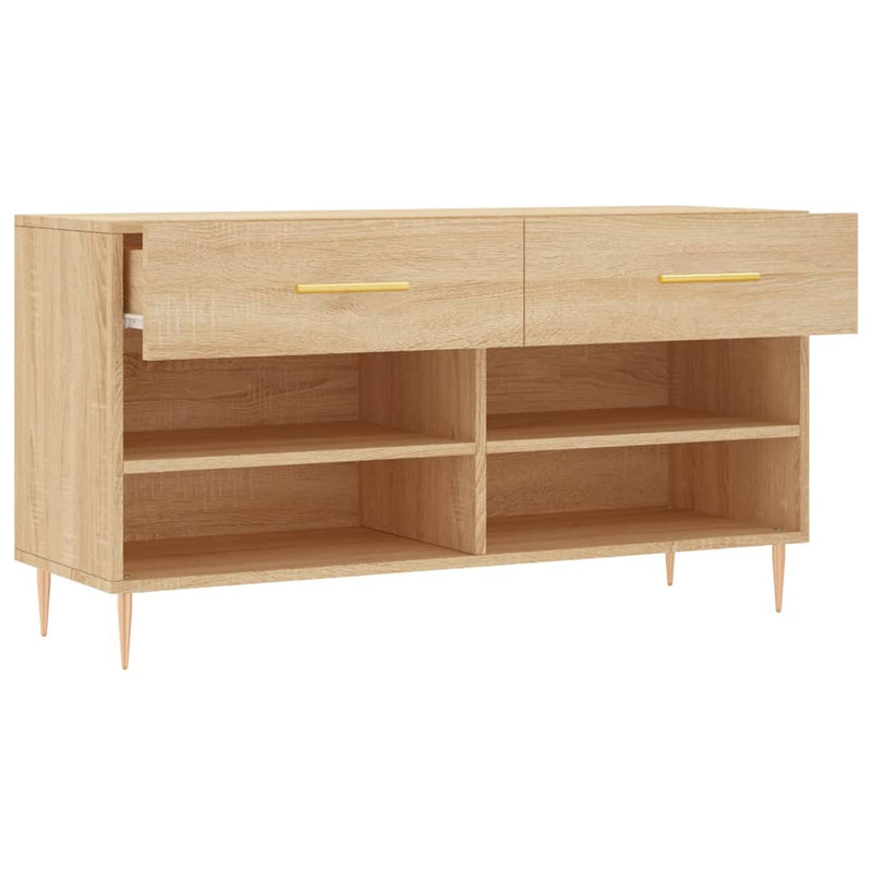 vidaXL sonoma tölgy színű szerelt fa cipőpolc 102x35x55 cm