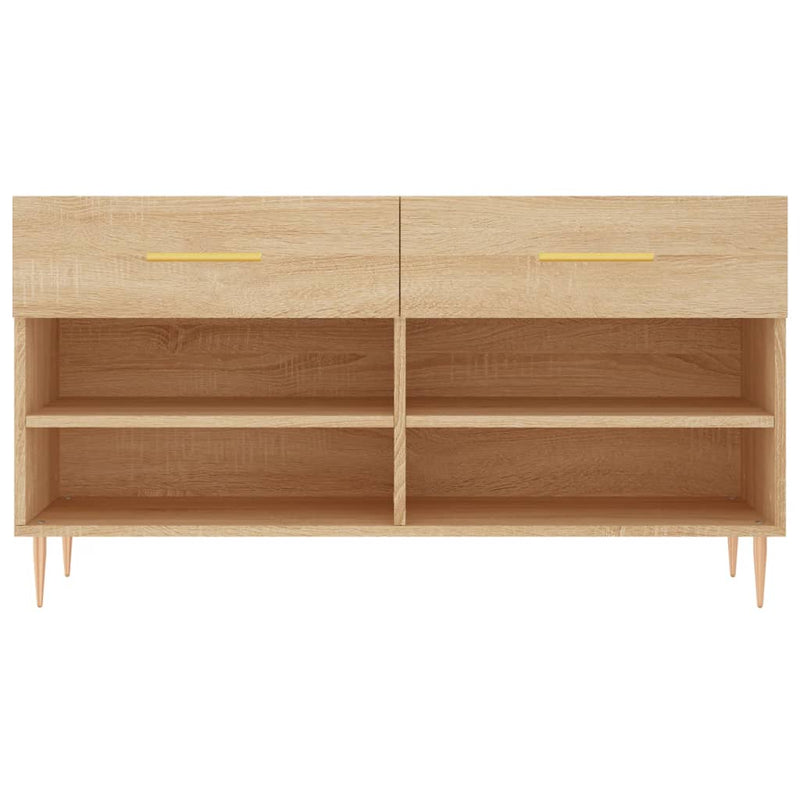 vidaXL sonoma tölgy színű szerelt fa cipőpolc 102x35x55 cm