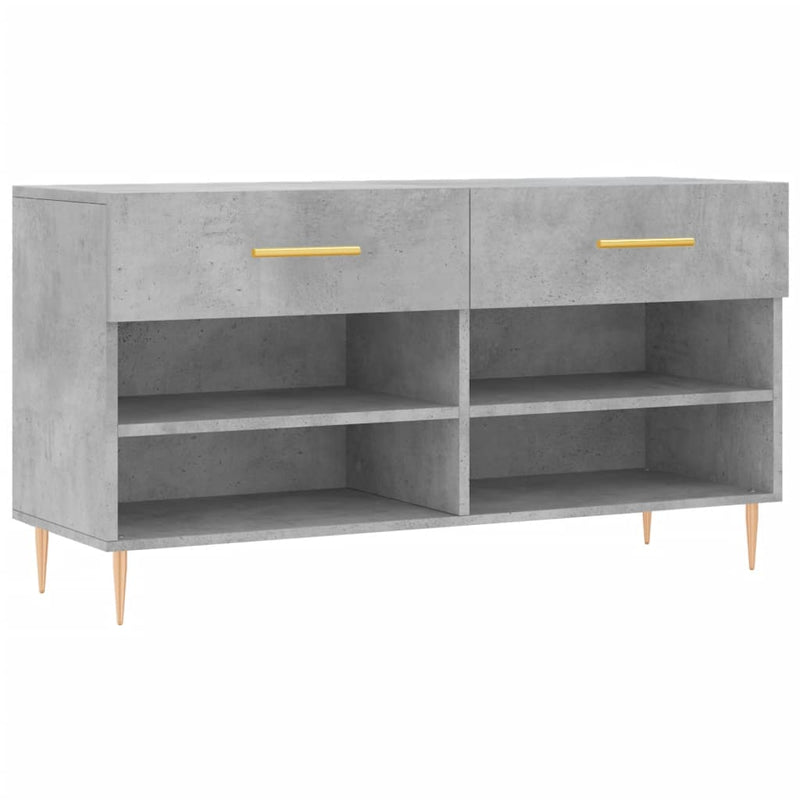 vidaXL betonszürke szerelt fa cipőpolc 102 x 35 x 55 cm