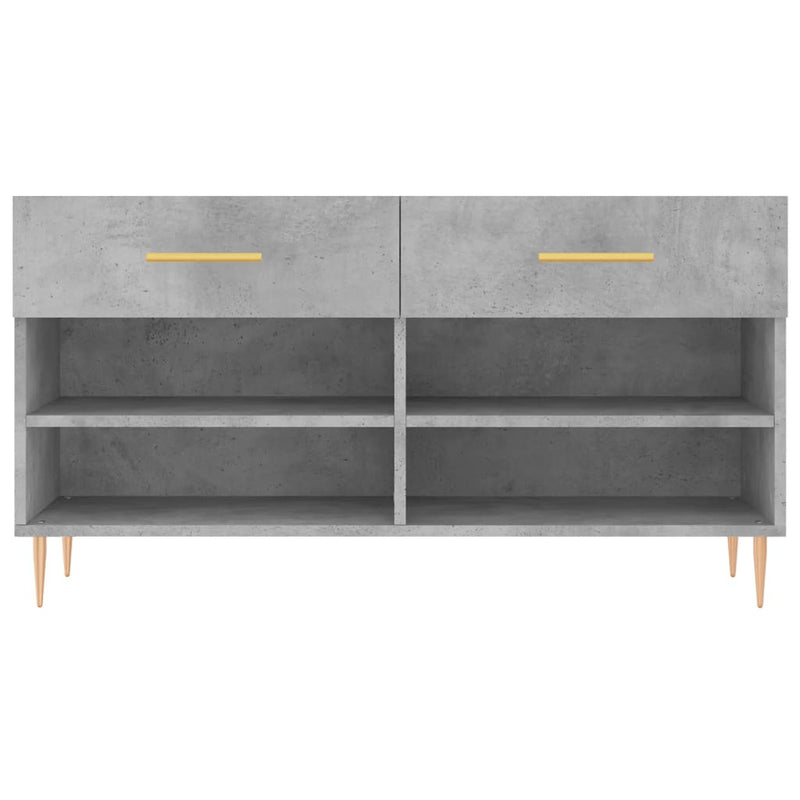 vidaXL betonszürke szerelt fa cipőpolc 102 x 35 x 55 cm