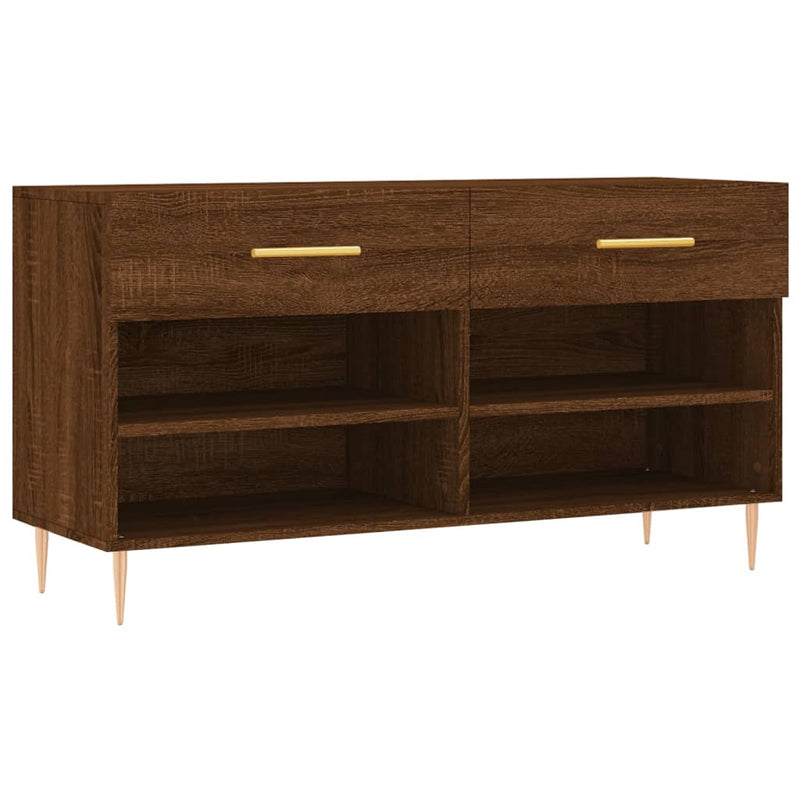 vidaXL barna tölgy színű szerelt fa cipőpolc 102x35x55 cm