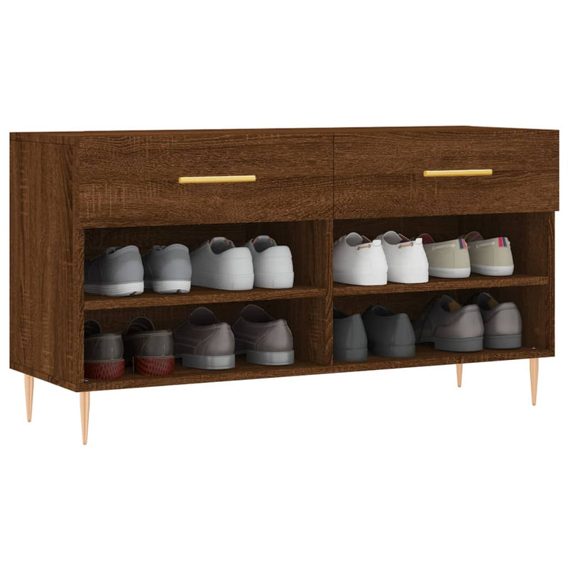 vidaXL barna tölgy színű szerelt fa cipőpolc 102x35x55 cm