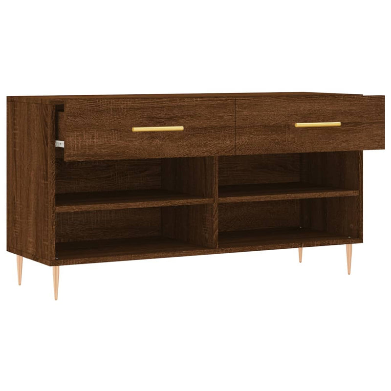 vidaXL barna tölgy színű szerelt fa cipőpolc 102x35x55 cm