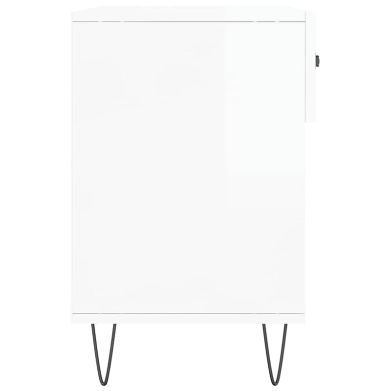vidaXL magasfényű fehér szerelt fa cipőpolc 102x35x55 cm