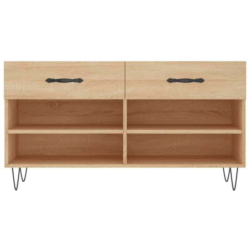 vidaXL sonoma tölgy színű szerelt fa cipőpolc 102x35x55 cm