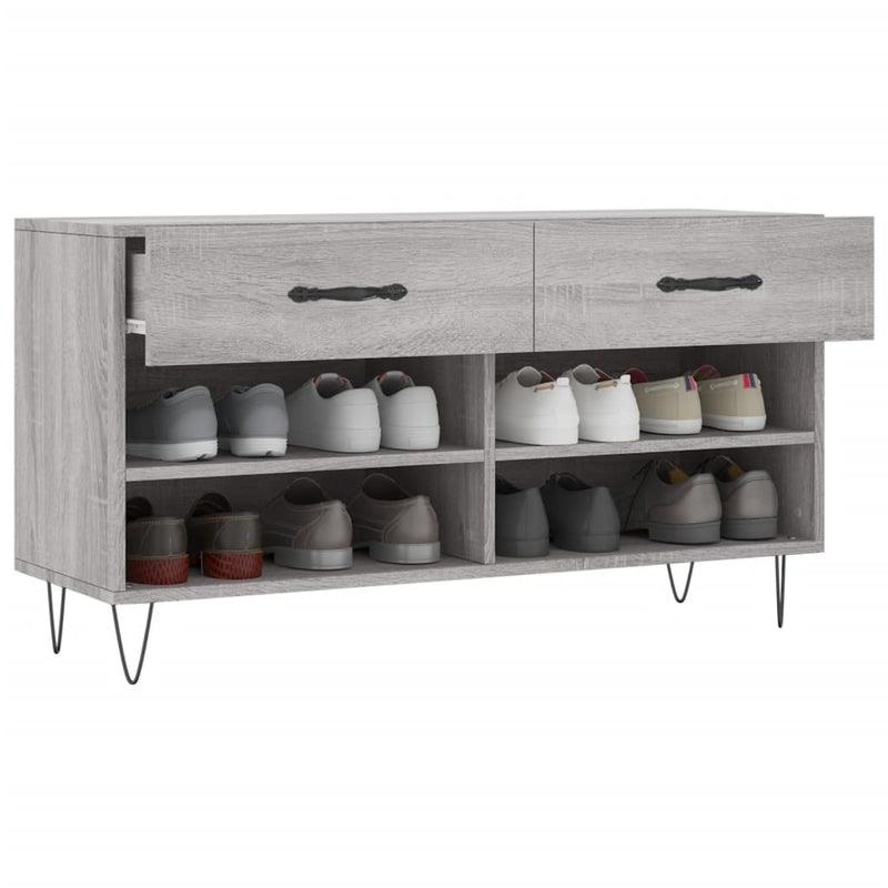 vidaXL szürke sonoma színű szerelt fa cipőpolc 102 x 35 x 55 cm